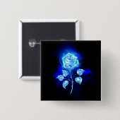 Badge Carré 5 Cm Rose bleu brûlant (Devant & derrière)