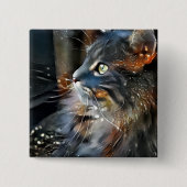 Badge Carré 5 Cm Rose dans la Lumière Magique (Devant)