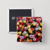 Badge Carré 5 Cm Rose de la sensation (Devant & derrière)