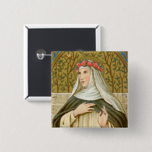 Badge Carré 5 Cm Rose de Lima (BK 020)