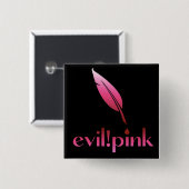Badge Carré 5 Cm rose de mal (Devant & derrière)
