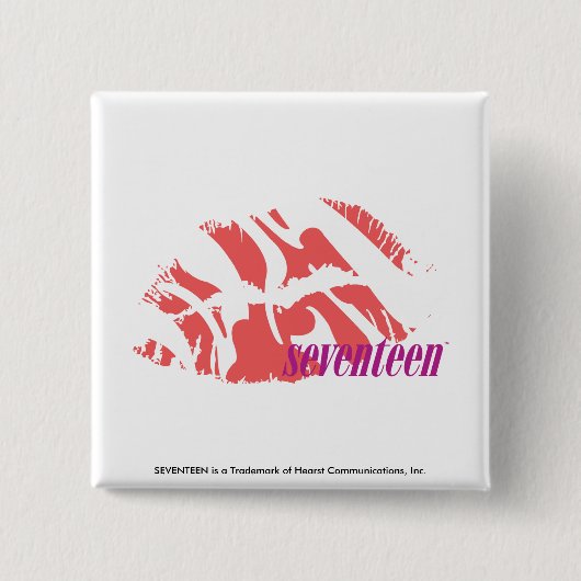 Badge Carré 5 Cm Rose de zèbre (Devant)