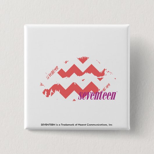 Badge Carré 5 Cm Rose de zigzag (Devant)