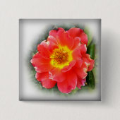 Badge Carré 5 Cm Rose en automne (Devant)