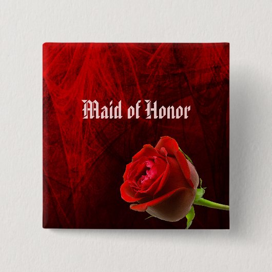 Badge Carré 5 Cm Rose gothique Maid of Honor Button (Devant)