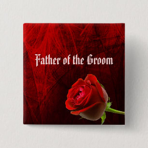 Badge Carré 5 Cm Rose gothique Père du bouton Groom