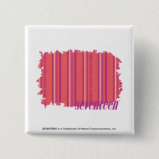 Badge Carré 5 Cm Rose mince 2 de rayures (Devant)