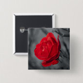 Badge Carré 5 Cm Rose rouge (Devant & derrière)