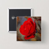 Badge Carré 5 Cm Rose rouge (Devant & derrière)