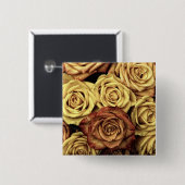 Badge Carré 5 Cm Rose sepiqué (Devant & derrière)