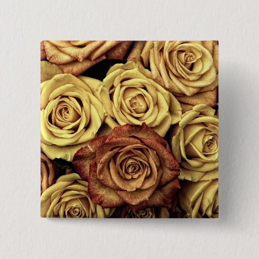 Badge Carré 5 Cm Rose sepiqué (Devant)