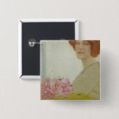 Badge Carré 5 Cm Roses, 1912 (Devant & derrière)