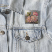 Badge Carré 5 Cm Roses avec le gris (En situation)