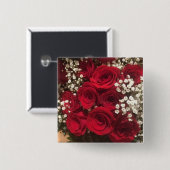 Badge Carré 5 Cm Roses et souffle du bébé (Devant & derrière)