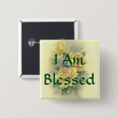 Badge Carré 5 Cm Roses jaunes (Devant & derrière)