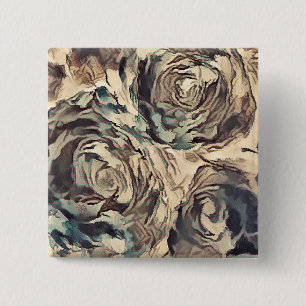 Badge Carré 5 Cm roses vintages,