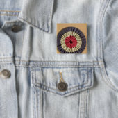 Badge Carré 5 Cm Rosette de Tricolore (En situation)