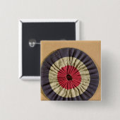 Badge Carré 5 Cm Rosette de Tricolore (Devant & derrière)