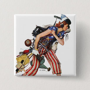 Badge Carré 5 Cm Rosie à la délivrance