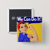 Badge Carré 5 Cm Rosie la conception graphique de rivoir (Devant & derrière)