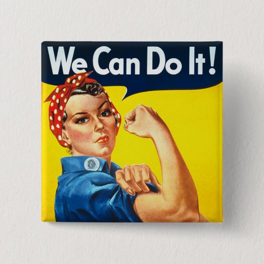 Badge Carré 5 Cm Rosie la riveteuse (Devant)