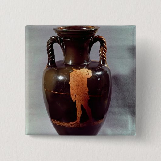 Badge Carré 5 Cm Rouge-chiffre amphora de grenier (Devant)