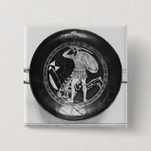 Badge Carré 5 Cm Rouge-chiffre tasse de grenier (Devant)