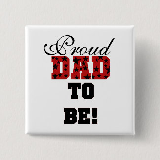 Badge Carré 5 Cm Rouge et Noir Fier Papa d'être tshirts et cadeaux