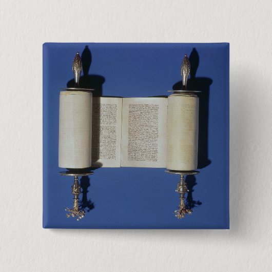 Badge Carré 5 Cm Rouleau miniature de Torah, 1765 (Devant)