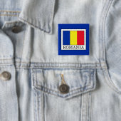 Badge Carré 5 Cm Roumanie (En situation)