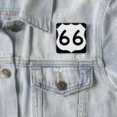 Badge Carré 5 Cm Route 66 (En situation)