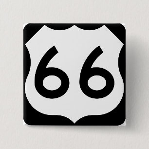 Badge Carré 5 Cm Route 66
