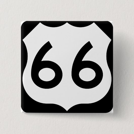 Badge Carré 5 Cm Route 66 (Devant)