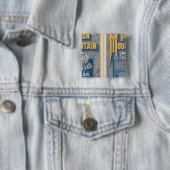 Badge Carré 5 Cm Route de Iron (En situation)