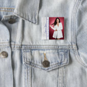 Badge Carré 5 Cm Royal Ice Pageant Sash Button Pin (En situation)