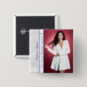 Badge Carré 5 Cm Royal Ice Pageant Sash Button Pin (Devant & derrière)