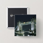 Badge Carré 5 Cm Royaume-Uni, Angleterre, Londres, Tower Bridge. (Devant & derrière)