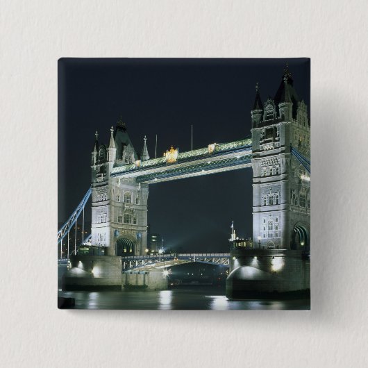 Badge Carré 5 Cm Royaume-Uni, Angleterre, Londres, Tower Bridge. (Devant)