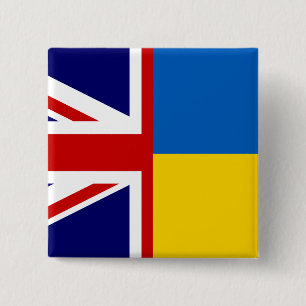 Badge Carré 5 Cm Royaume-Uni et Ukraine
