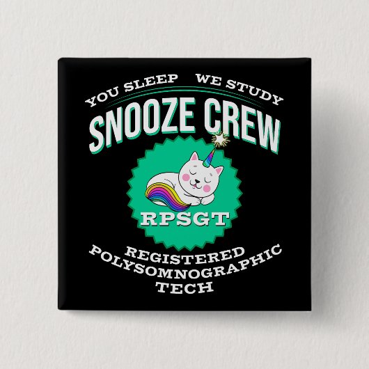 Badge Carré 5 Cm RPSGT Kawaii Unikitty Snooze PolySomnoGraphic Tech (Devant)