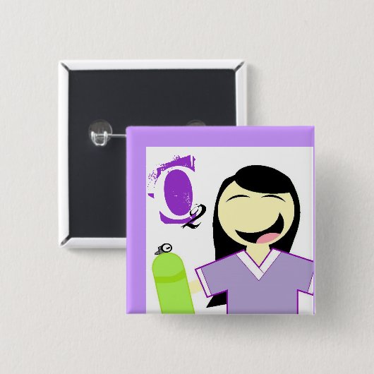 Badge Carré 5 Cm RTgirl (Devant & derrière)