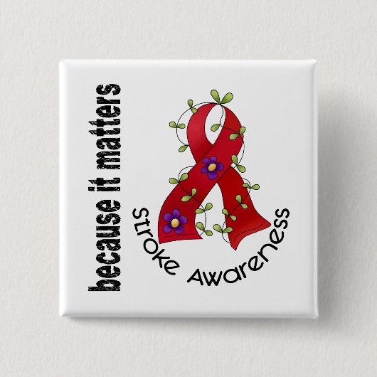 Badge Carré 5 Cm Ruban 3 de fleur de course (Devant)