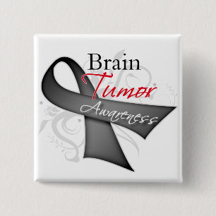 Badge Carré 5 Cm Ruban à faire défiler - Tumeur cérébrale Sensibili