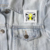 Badge Carré 5 Cm Ruban à papillon Sarcoma (En situation)