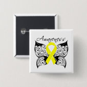 Badge Carré 5 Cm Ruban à papillon Sarcoma (Devant & derrière)