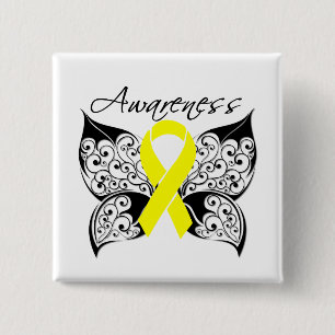 Badge Carré 5 Cm Ruban à papillon Sarcoma