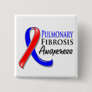Badge Carré 5 Cm Ruban de conscience de fibrose pulmonaire