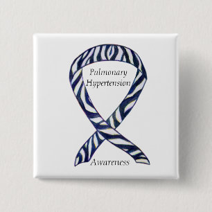 Badge Carré 5 Cm Ruban de sensibilisation à l'hypertension artéri