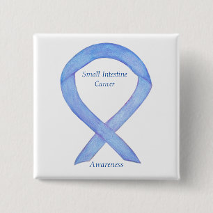 Badge Carré 5 Cm Ruban de sensibilisation au cancer de l'intestin g