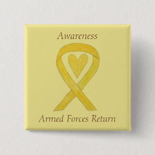 Badge Carré 5 Cm Ruban de sensibilisation des forces armées